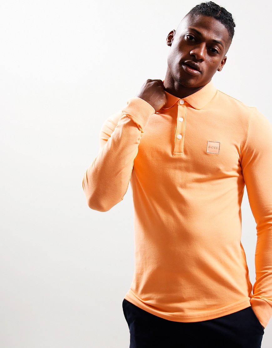 Long Menswear Shirt BOSS Light Terraces Polo Sleeve Passerby Pastel - Orange