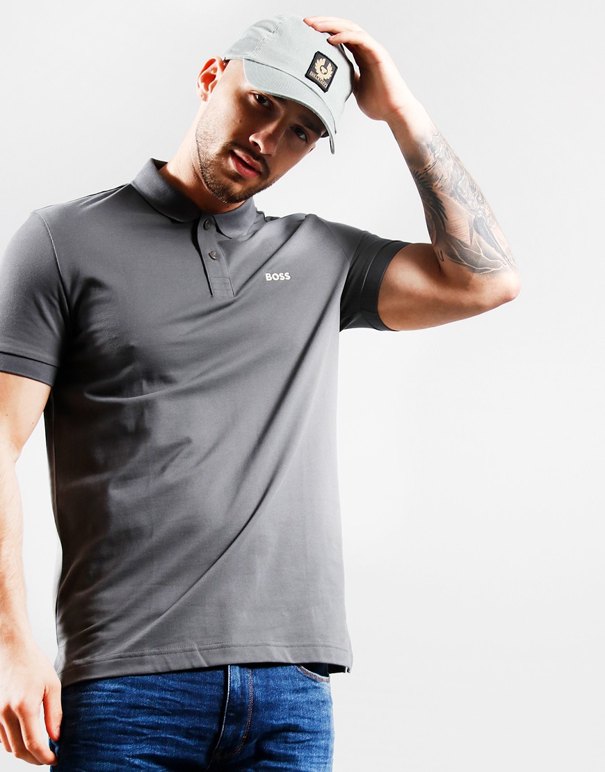 BOSS Piro Polo Shirt Light Dark Grey Terraces Menswear