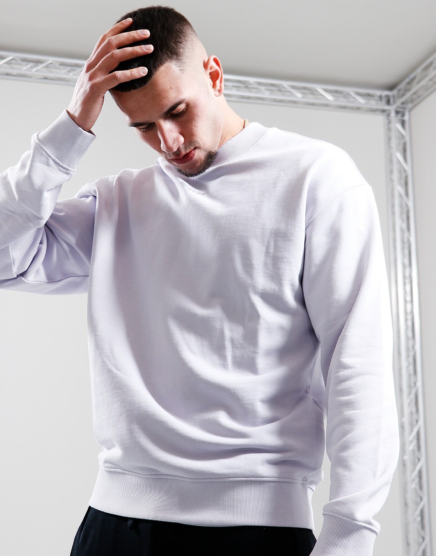 スウェット・トレーナー HUGO BOSS 'Dapocrew' sweatshirt White BOSS - Sweatshirt with drop-needle stitching - Light Grey