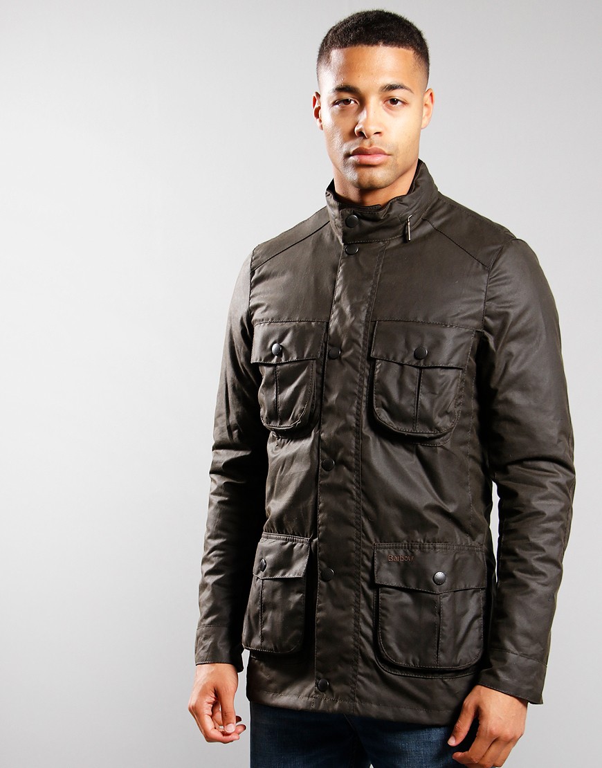 Barbour Corbridge Wax Jacket Olive - Terraces Menswear