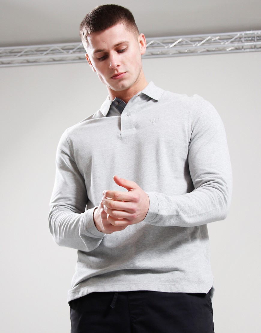 Harry Long Sleeve Polo in Gray
