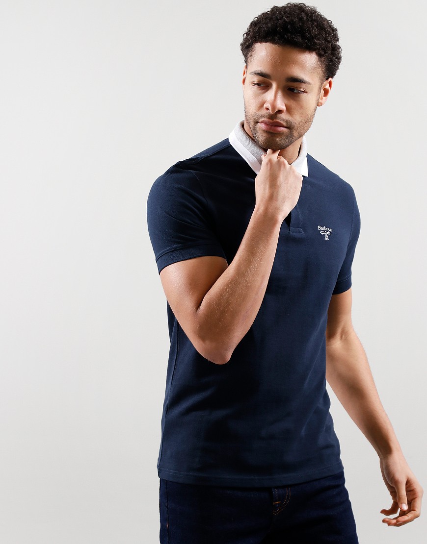 barbour navy polo shirt