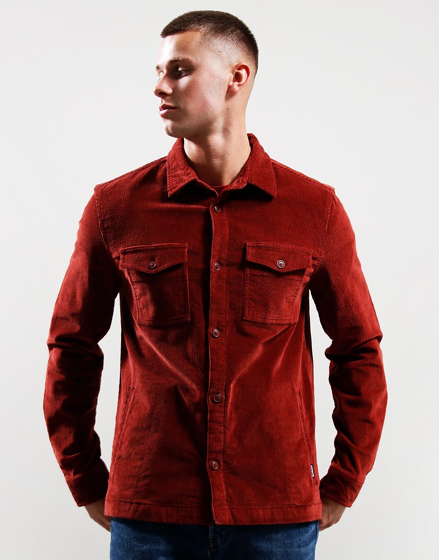 Barbour International Cord Overshirt Russet Brown Terraces Menswear