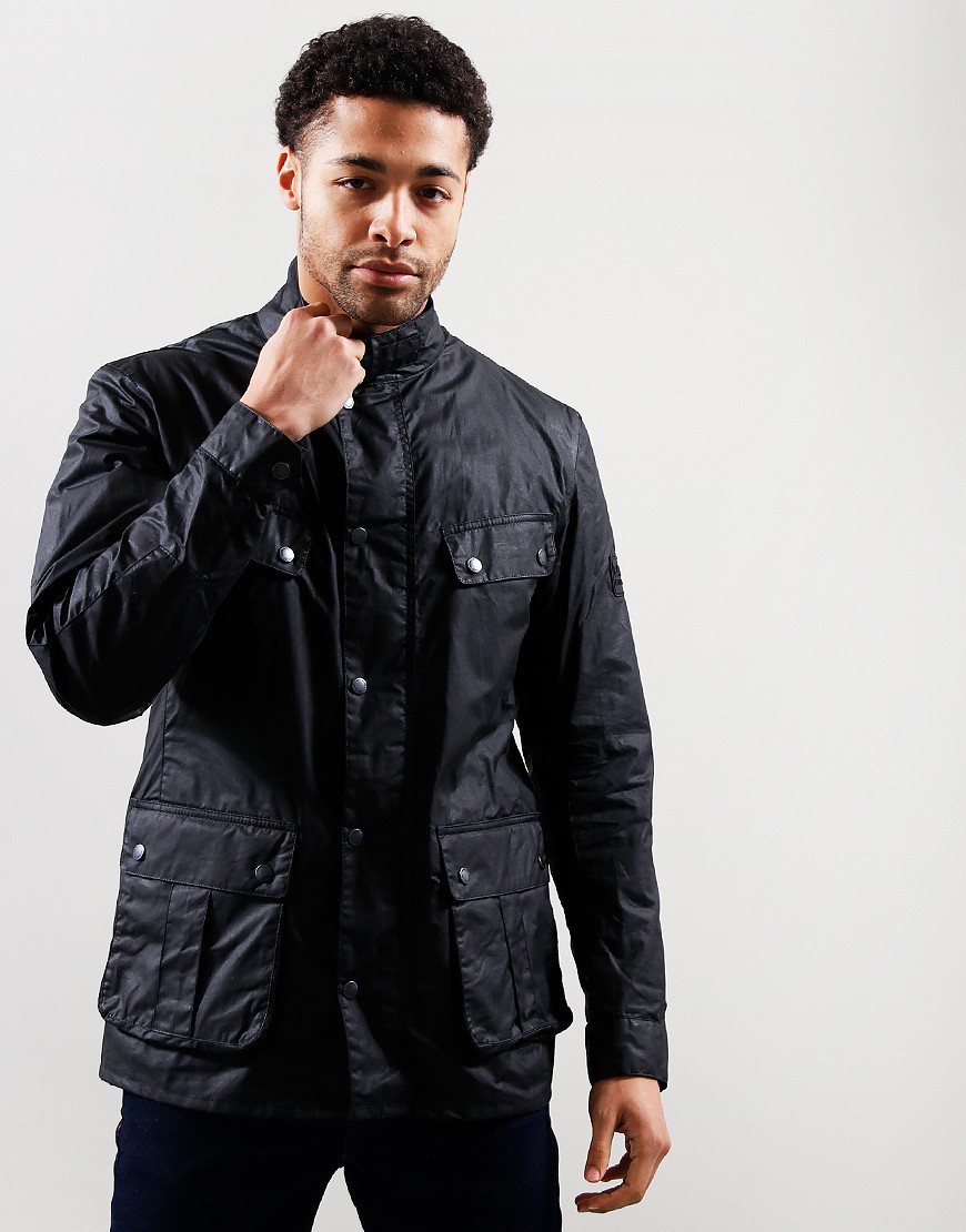 Barbour International Lightweight Duke Wax Jacket Black - Terraces Menswear
