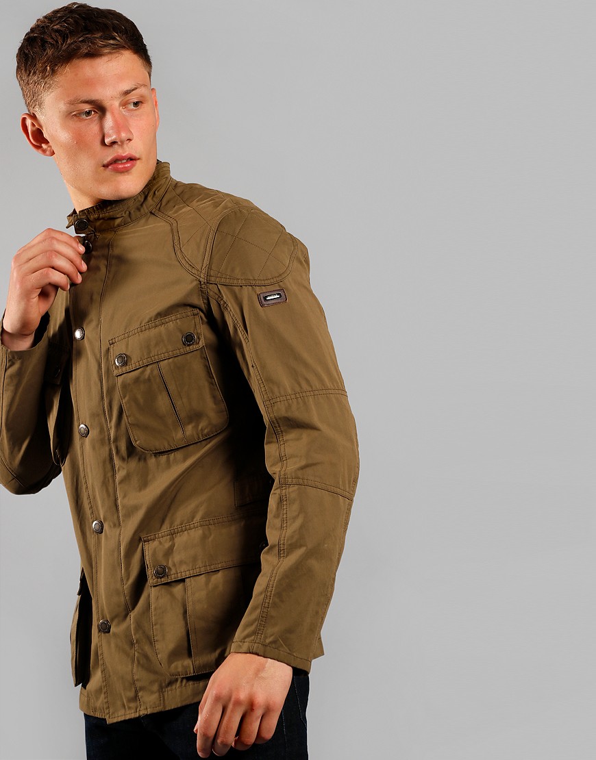 barbour lockseam casual jacket dark sand
