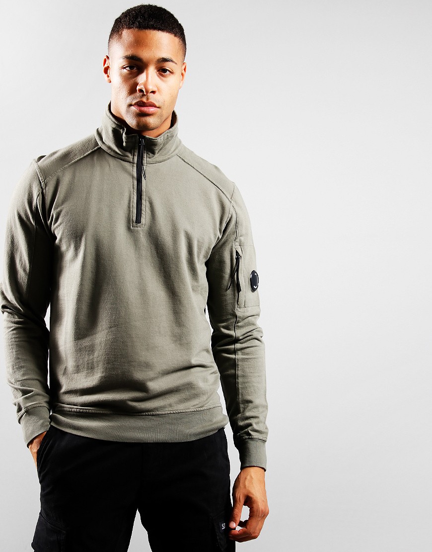 C.P. Company Light Fleece Half Zip Sweat Thyme Terraces Menswear
