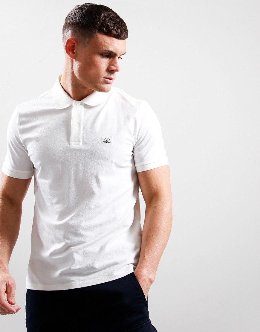 C.P. Company Stretch Piquet Polo Shirt Gauze White Terraces Menswear