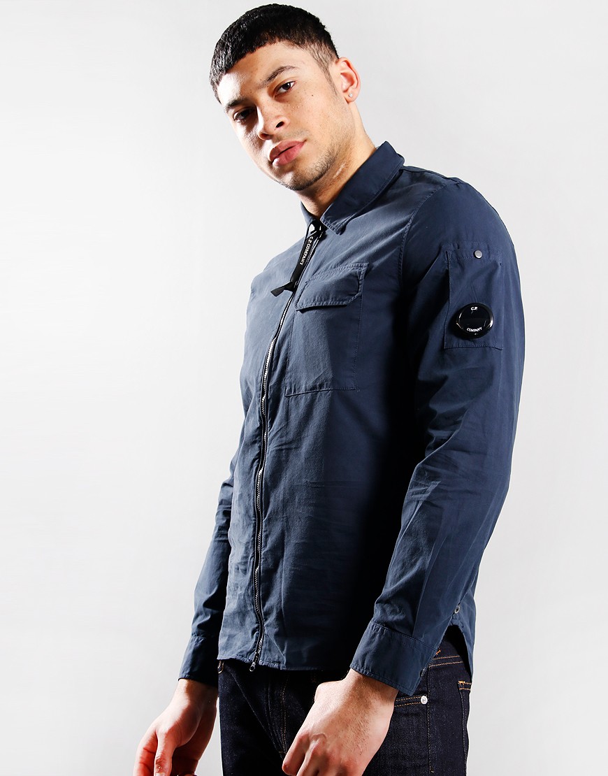 C.P. Company Gabardine Zip Overshirt Total Eclipse Terraces Menswear
