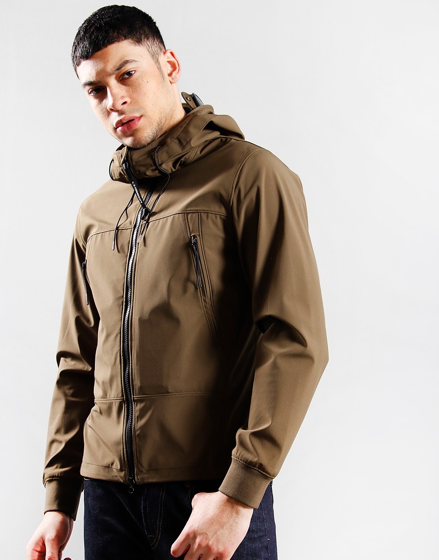 C.P. Company Soft Shell Hooded Goggle Jacket Ivy Green Terraces Menswear
