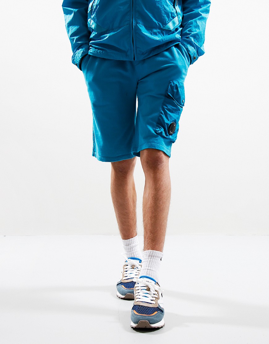 C.P. Company Kids Fleece Mixed Short Tile Blue Terraces Menswear