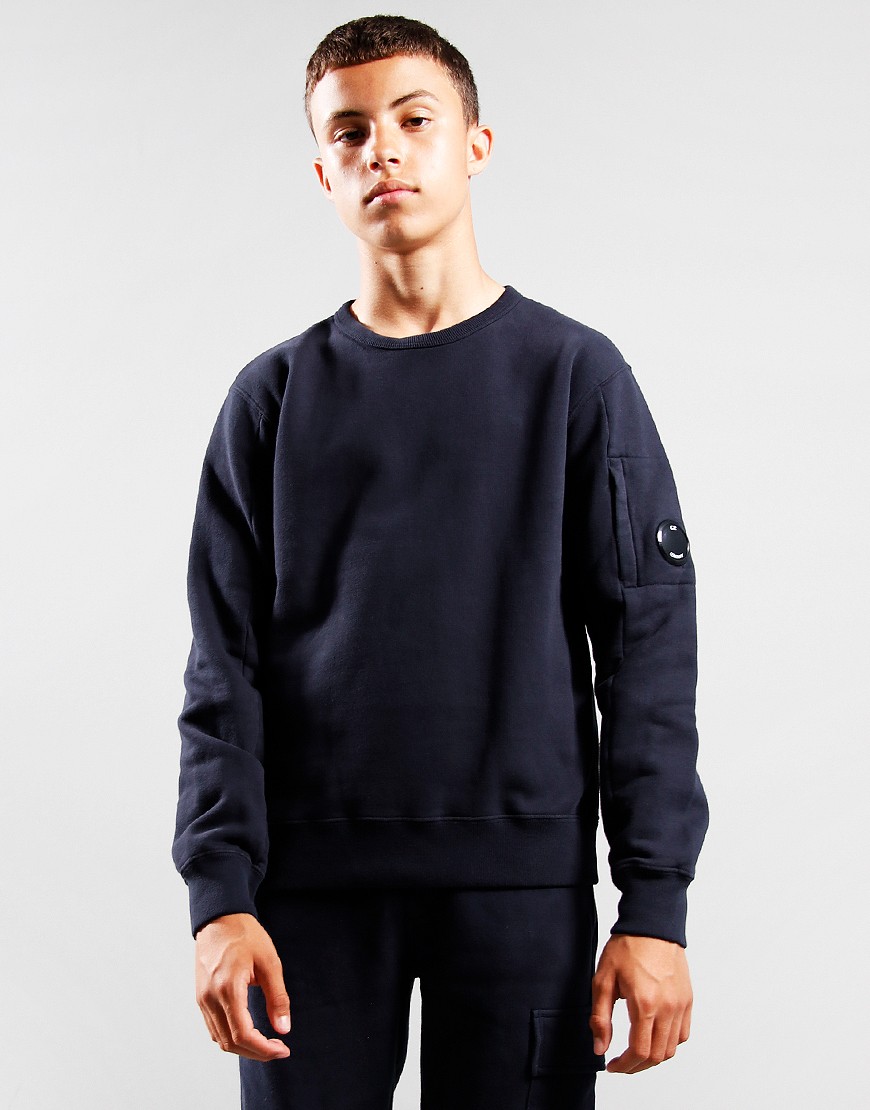 C.P. Company Kids Arm Lens Crew Sweat Total Eclipse Terraces Menswear