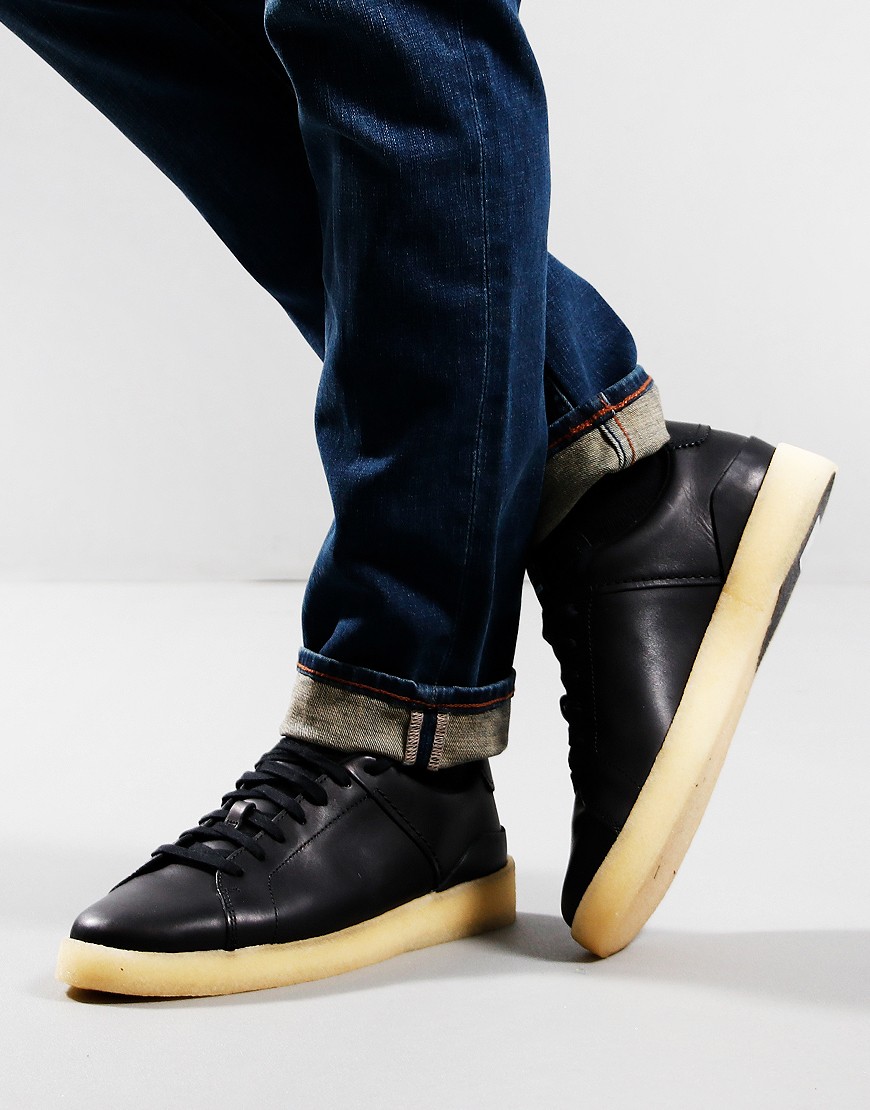 Clarks Originals Tormatch Trainers Black Leather Terraces Menswear