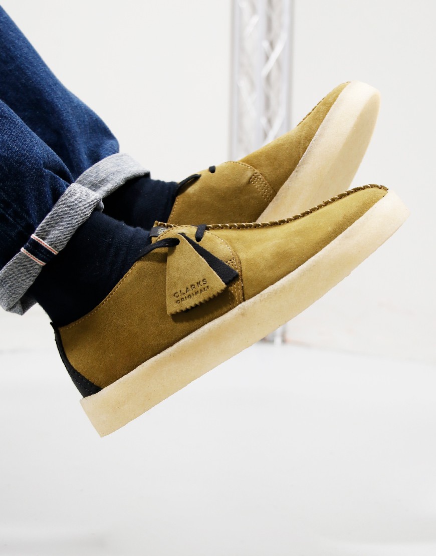 Clarks green hot sale suede shoes
