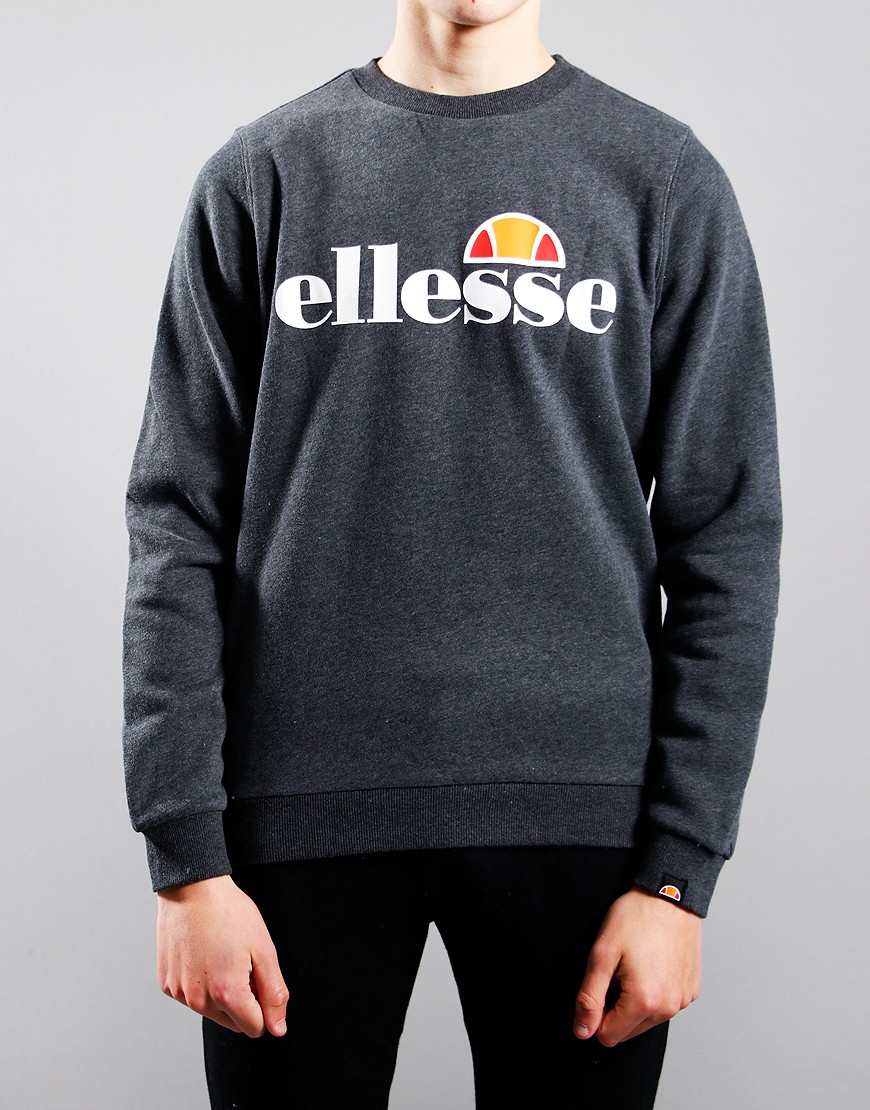 Ellesse Kids Suprios Crew Sweat Dark Grey Marl - Terraces Menswear
