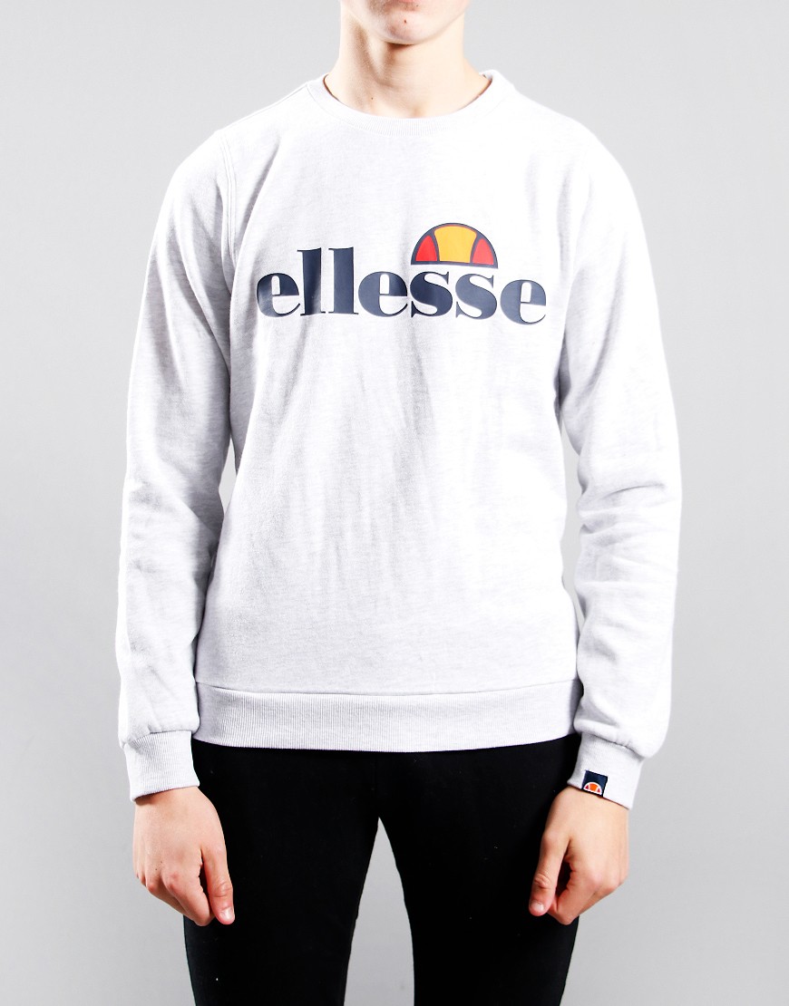 Ellesse Kids Suprios Crew Sweat White Marl - Terraces Menswear