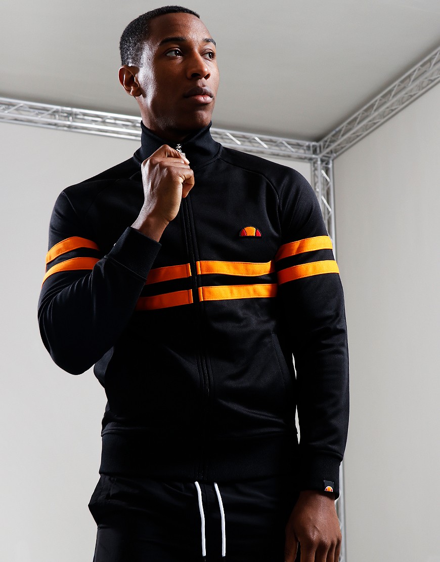 Ellesse Rimini Track Top Black/Orange - Terraces Menswear Ellesse Rimini Track Top Black/Orange - Terraces Menswear