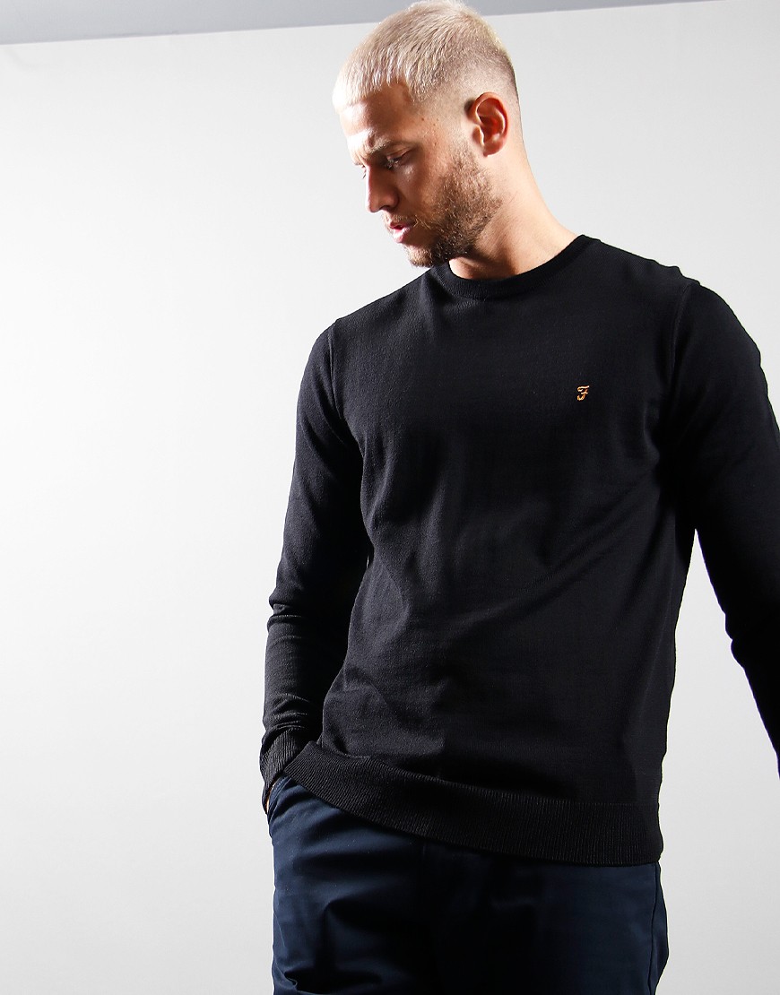 Farah Mullen Merino Wool Crew Knit 