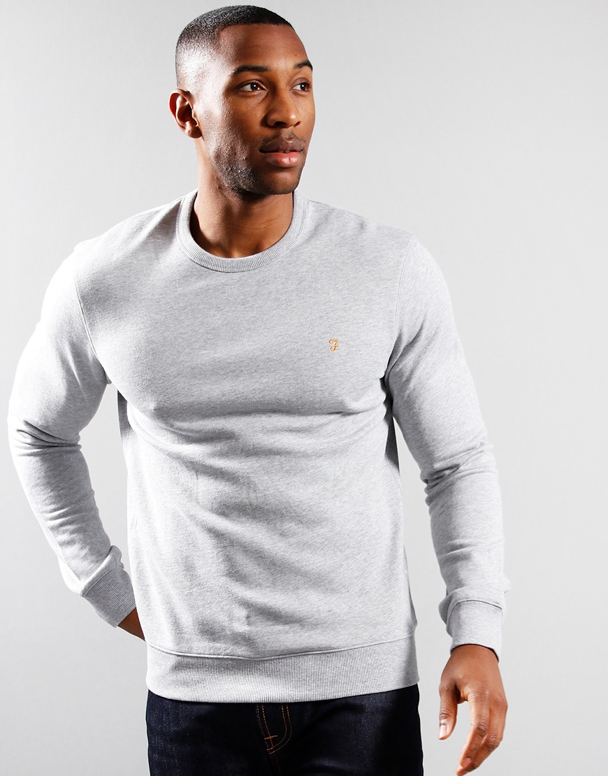 Farah Tim Crew Neck Sweat Light Grey 