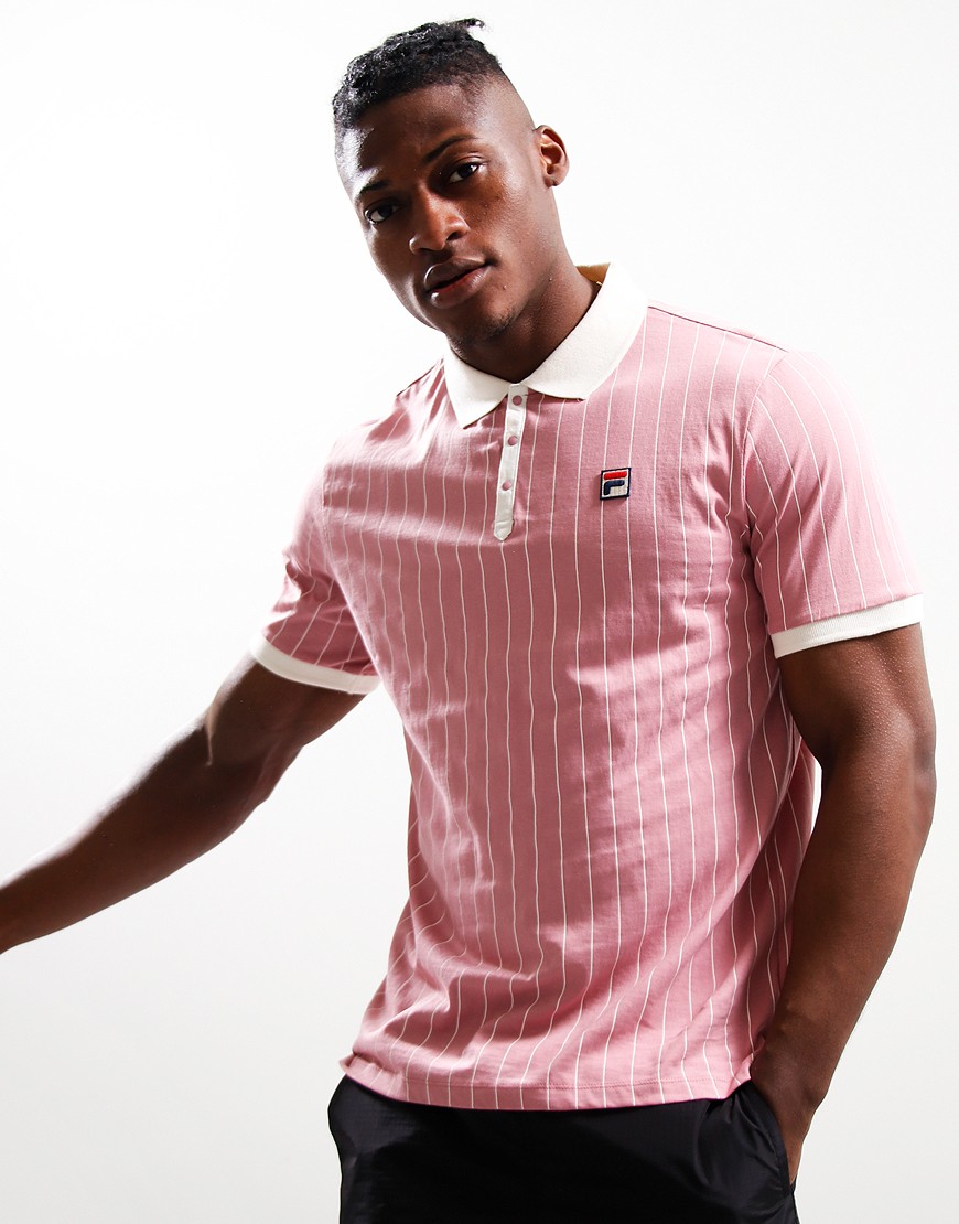 Fila polo mens pink hot sale