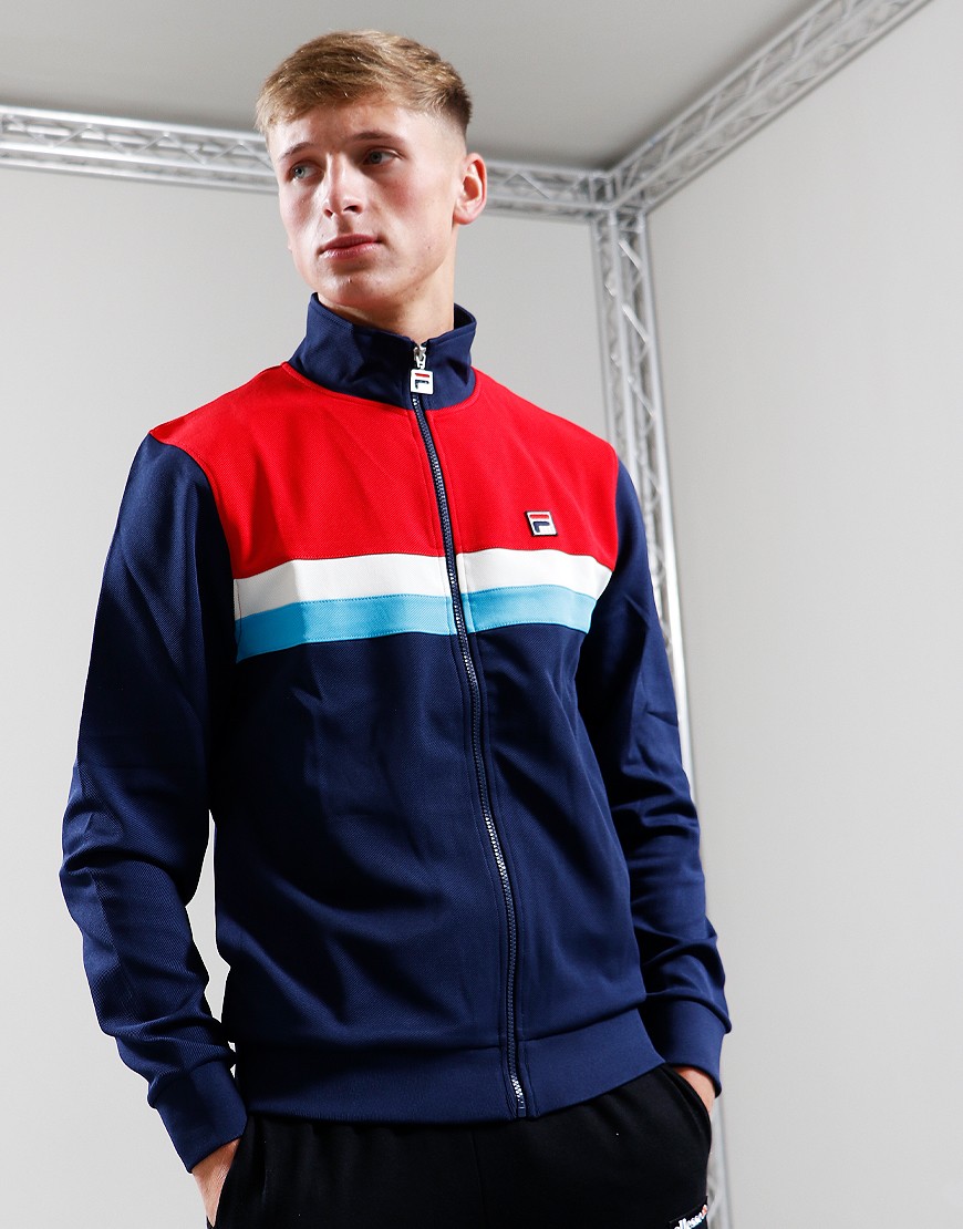 Fila Vintage Didier Tracktop Navy Red Cyan Terraces Menswear