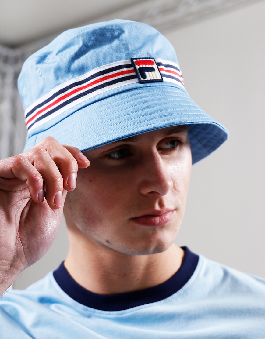 FILA Vintage JOJO Bucket Hat Blue Bell Terraces Menswear