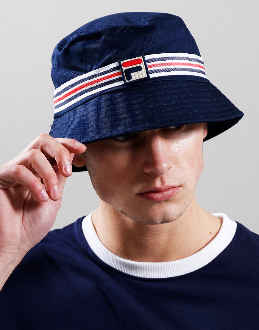 FILA Vintage JOJO Bucket Hat Navy Terraces Menswear