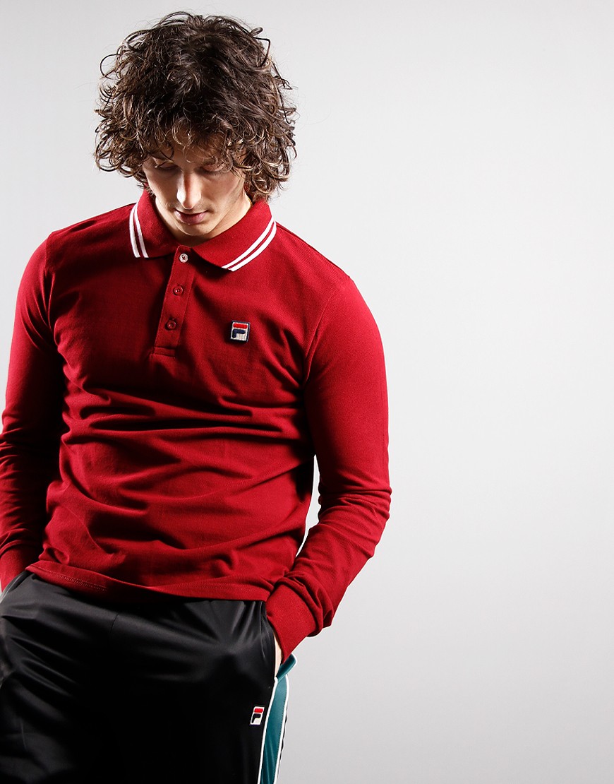 Fila long sleeve polo shirt store