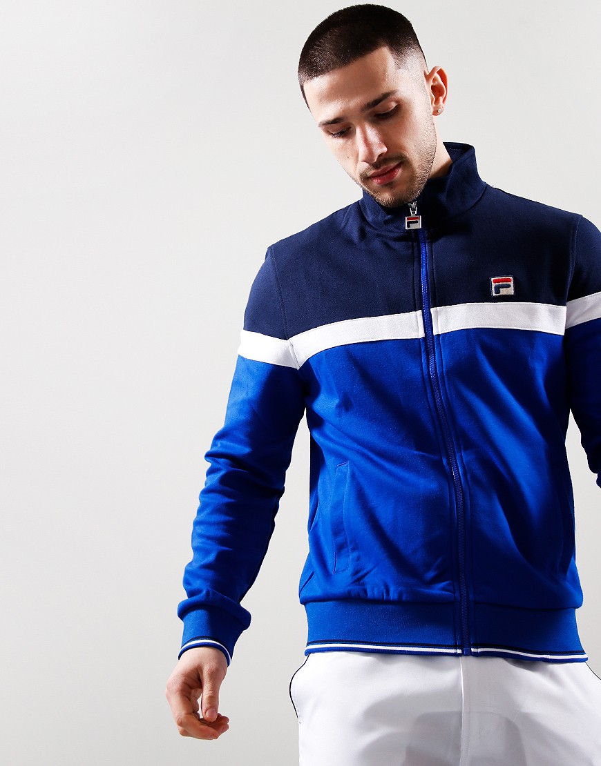 FILA Vintage Umar Track Top Blue Navy White Terraces Menswear