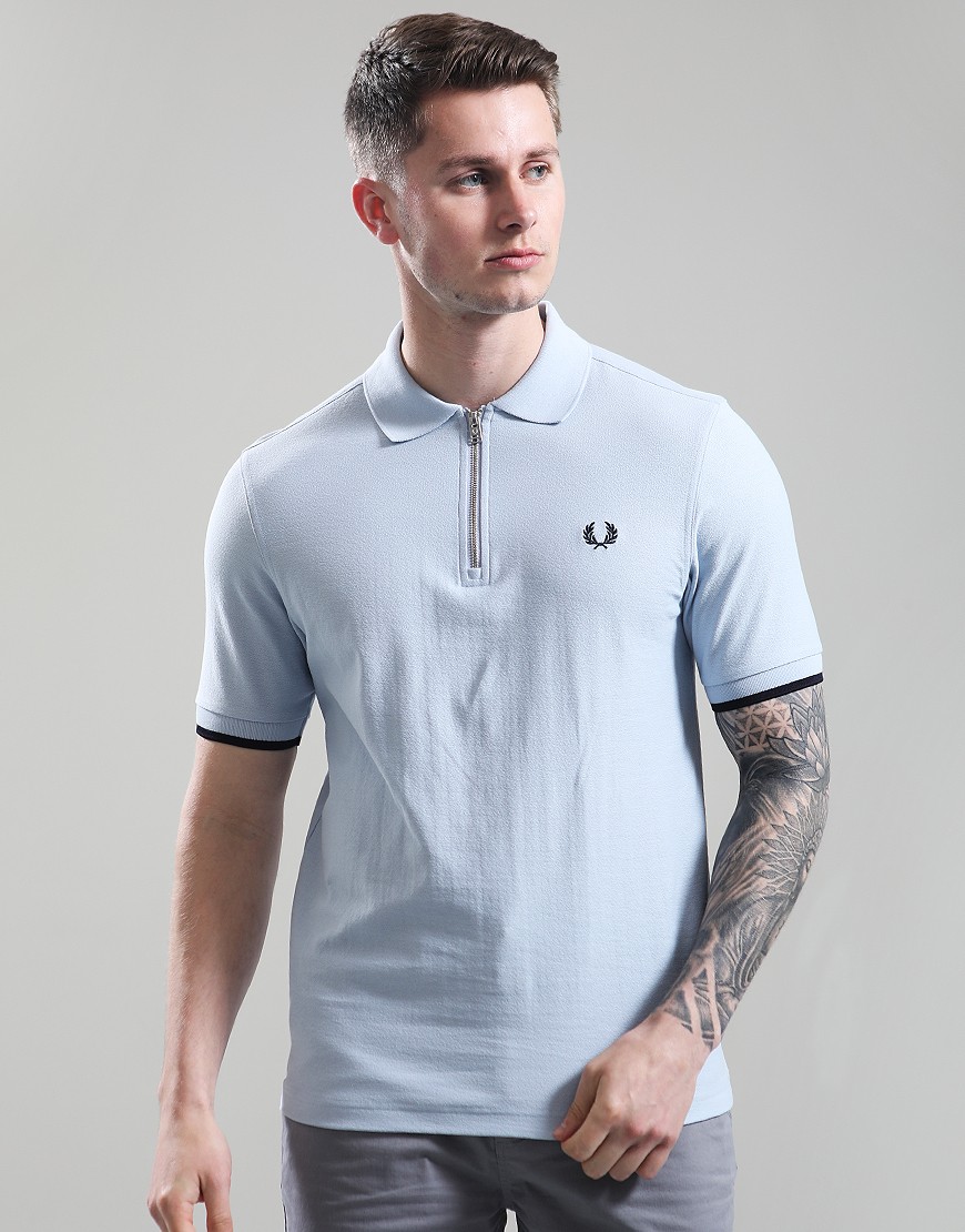 FRED PERRY☆ Crepe Pique T-Shirt LIGHT SMOKE Crepe Piqué T-Shirt - Light Smoke | Men's T-Shirts
