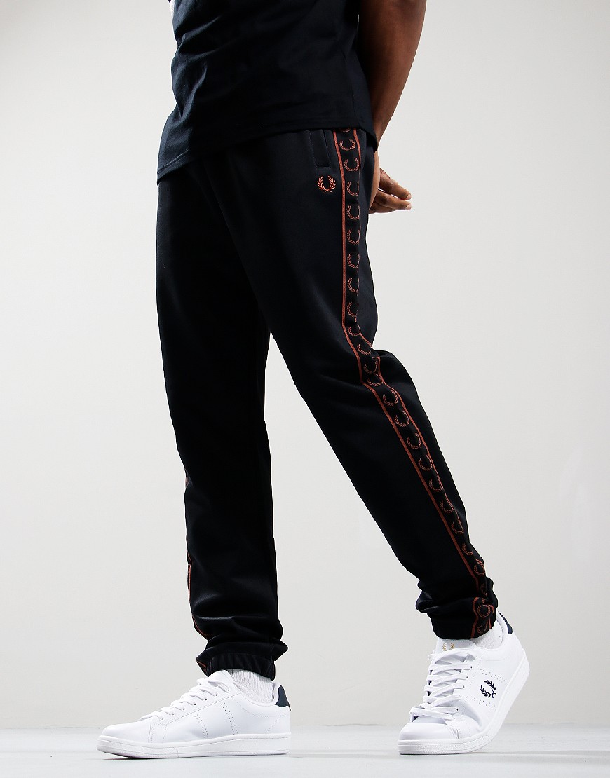 Fred Perry Seasonal Tape Track Pant Black Whisky Brown Terraces