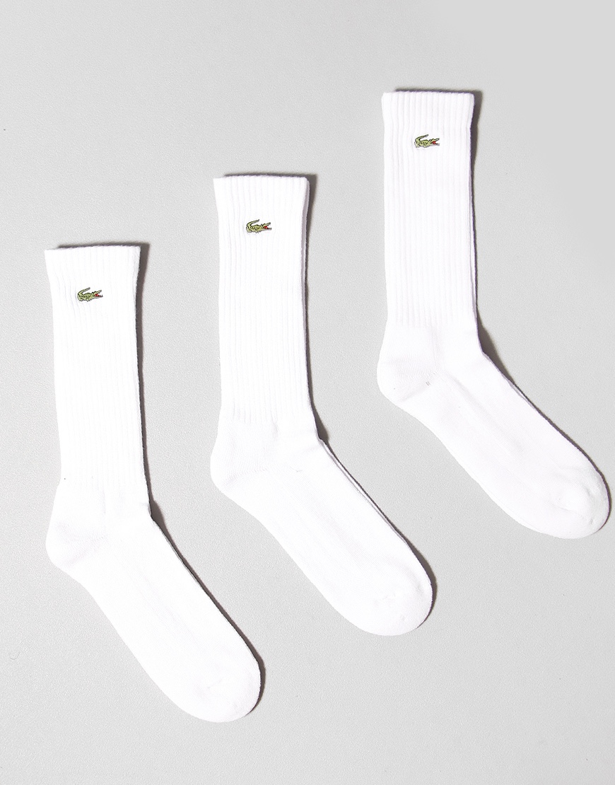 Lacoste Sport High Cut Socks White Terraces Menswear