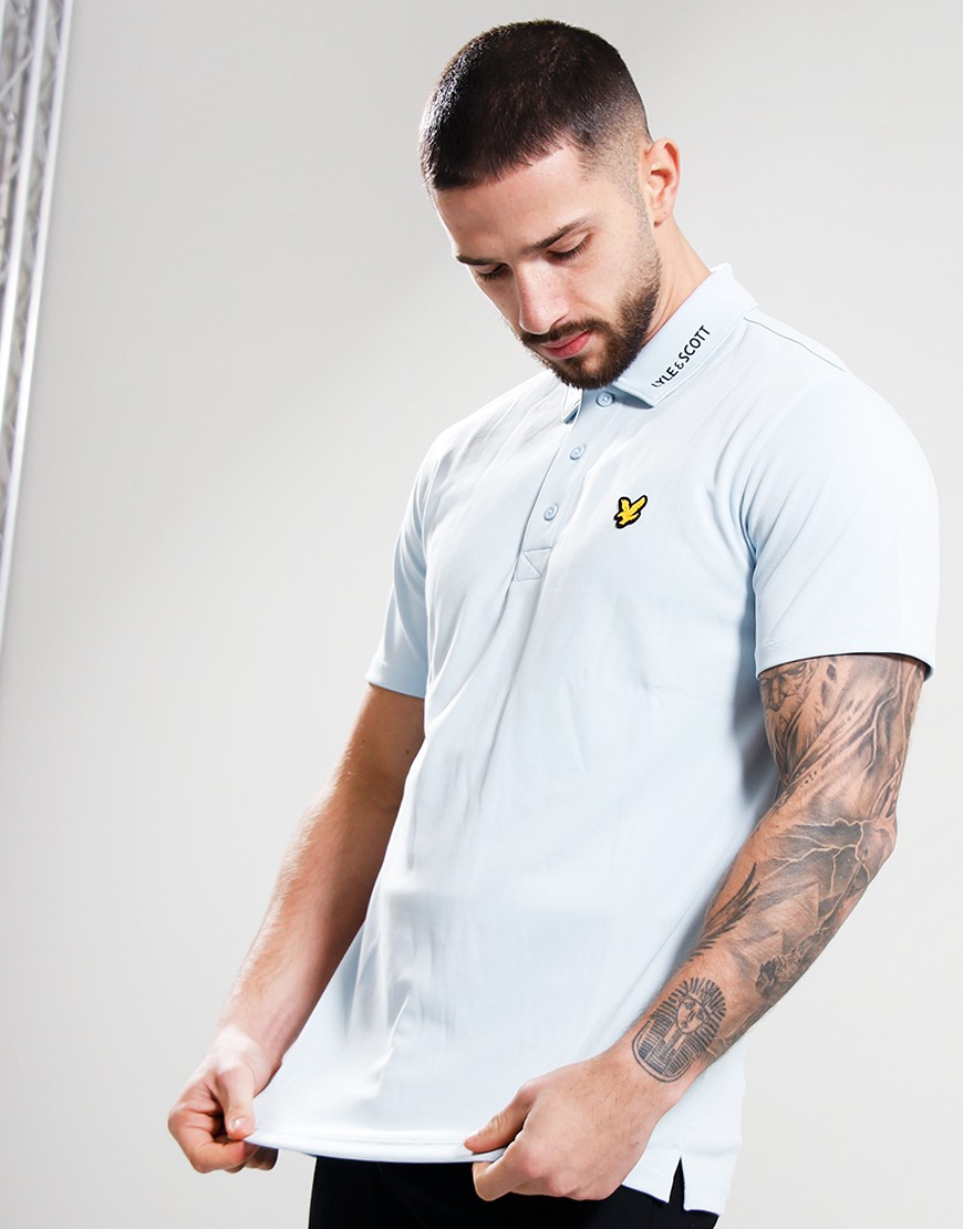 Lyle & Scott Tech Collar Polo Shirt Club Blue - Terraces Menswear