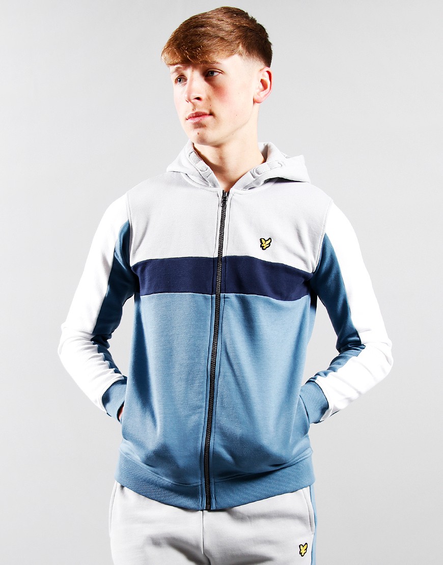 Lyle Scott Junior Cut and Sew Zip Hoodie Bluestone Terraces