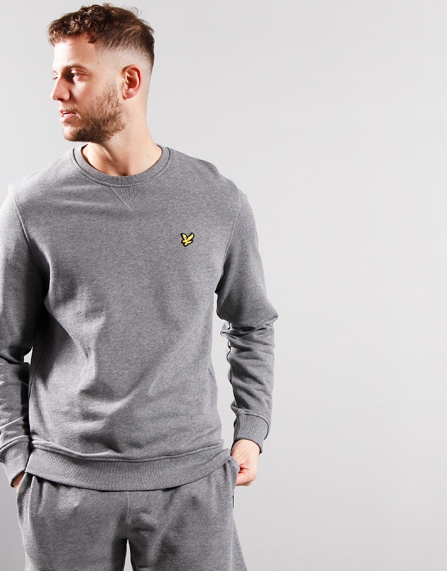 Lyle Scott Crew Neck Sweat Mid Grey Marl Terraces Menswear