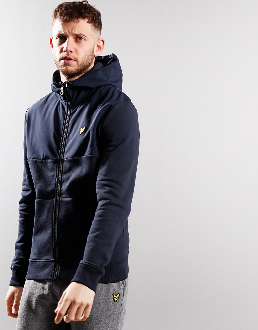 Lyle \u0026 Scott Softshell Jersey Zip Hoodie - Dark Navy - M