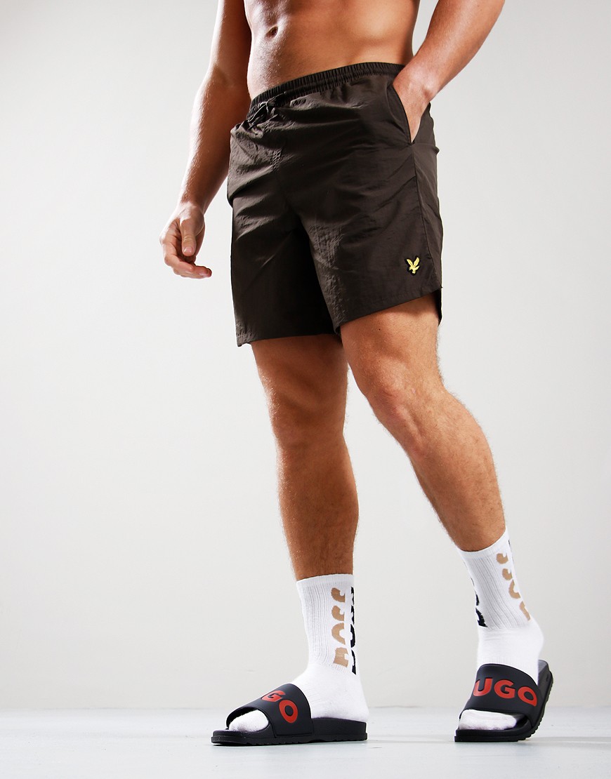 Lyle Scott Plain Swim Shorts Olive Terraces Menswear