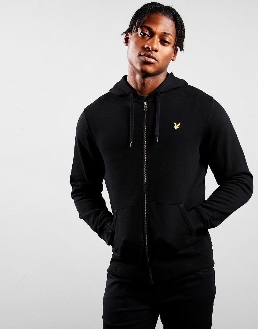 Lyle Scott Zip Hoodie Sweat Jet Black Terraces Menswear