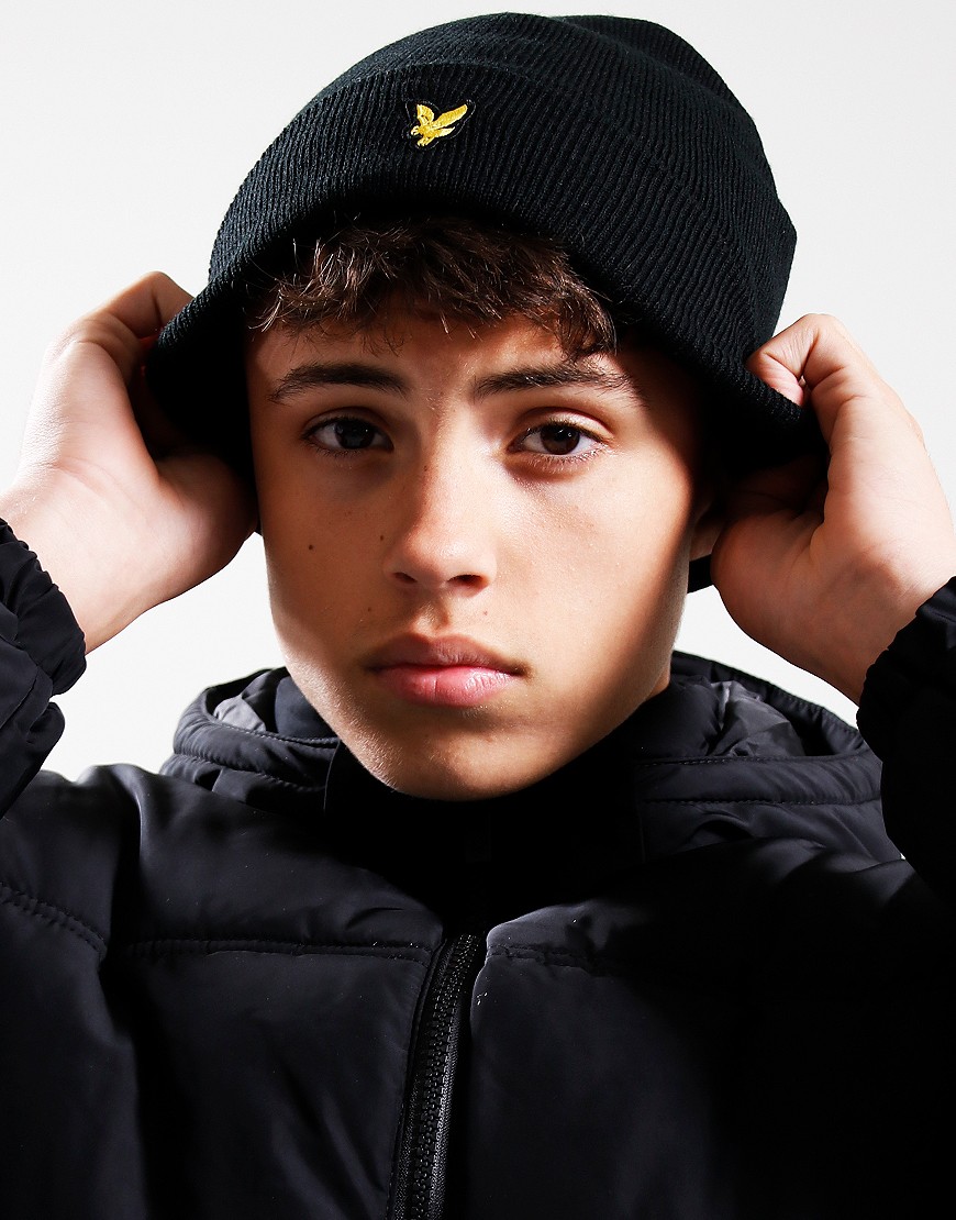 Lyle Scott Junior Eagle Beanie Black Terraces Menswear