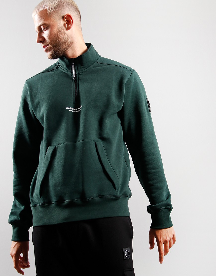 Marshall Artist Siren Quarter Zip Forest Green Terraces Menswear