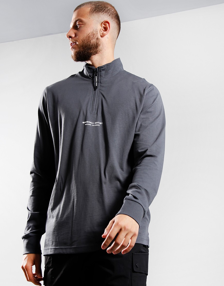 Marshall Artist Injection Quarter Zip Sweat Graphite Terraces Menswear