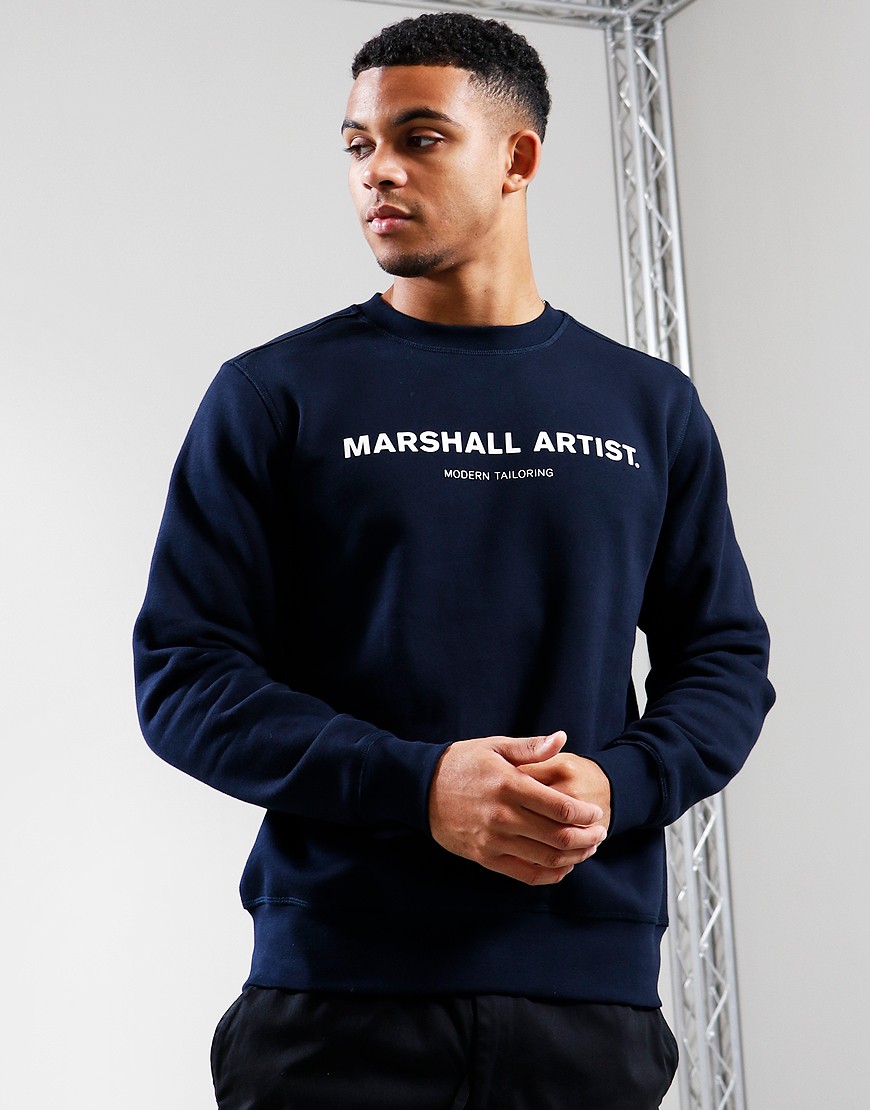 Marshall Artist Stampa Crew Neck Sweat Navy - Terraces Menswear