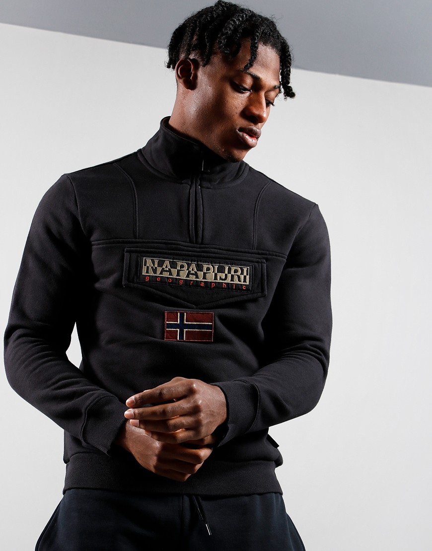 【送関込】NAPAPIJRI☆T-Burgee half zip sweatshirt Napapijri Burgee Half Zip Sweatshirt Black – Bronx Clothing