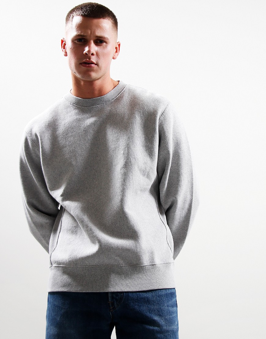Nudie Jeans Co. Hasse Crew Sweat Grey Melange - Terraces Menswear