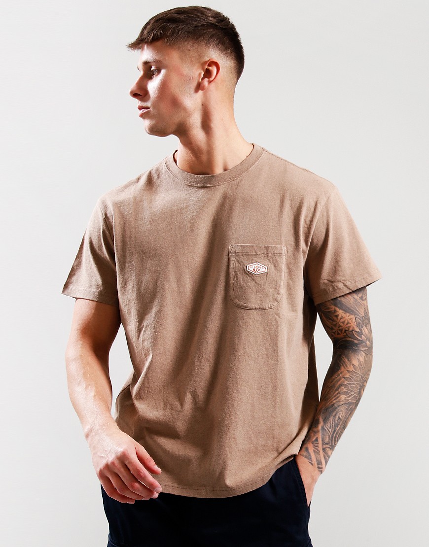 Nudie Jeans Co. Leffe Pocket T Shirt Brown Melange Terraces Menswear