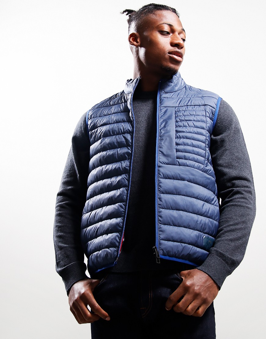Paul Smith Fibre Down Padded Gilet 43 Greyish Blue Terraces Menswear