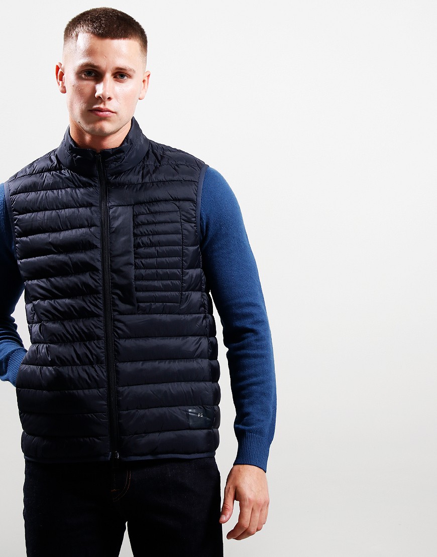 Paul Smith Fibre Down Padded Gilet 49 Very Dark Navy Terraces