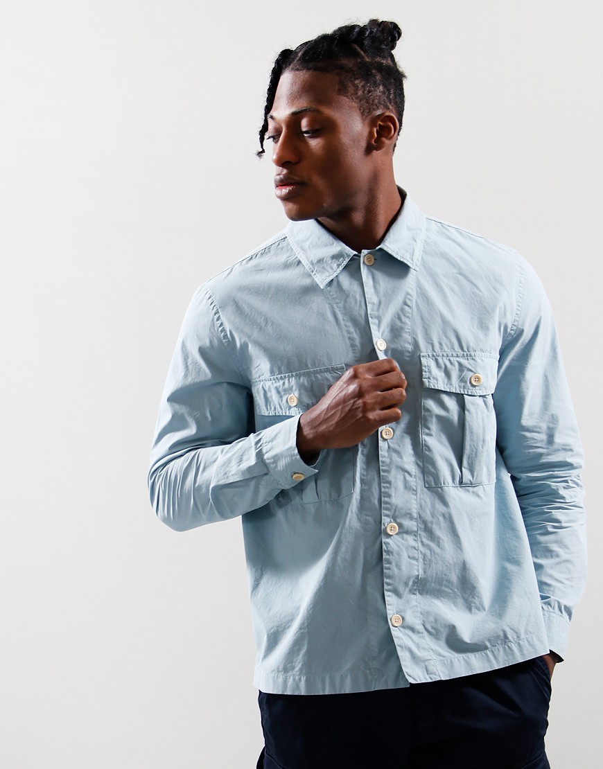 Paul Smith Long Sleeve Casual Fit Shirt Jacket Blue Terraces Menswear