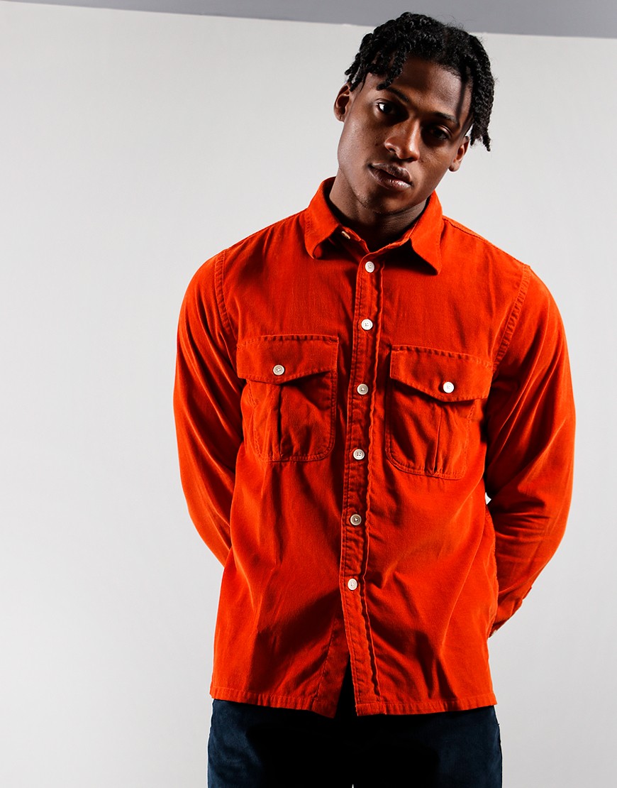 Paul Smith Long Sleeve Chest Pocket Shirt 19 Dark Rust - Terraces Menswear
