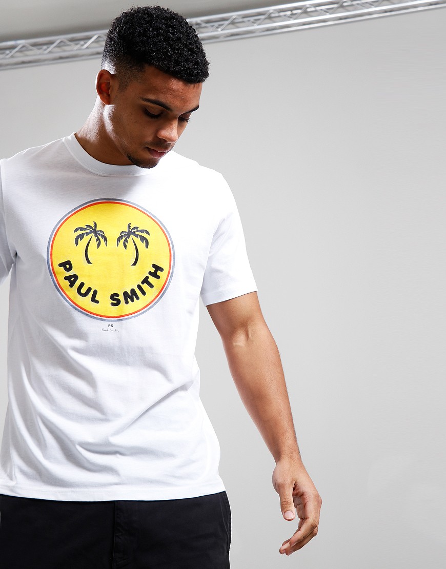 Paul Smith Palm Trees T-Shirt White - Terraces Menswear 
