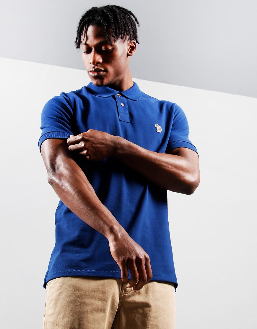 Paul Smith Regular Fit Polo Shirt 45C Cobalt Blue Terraces Menswear